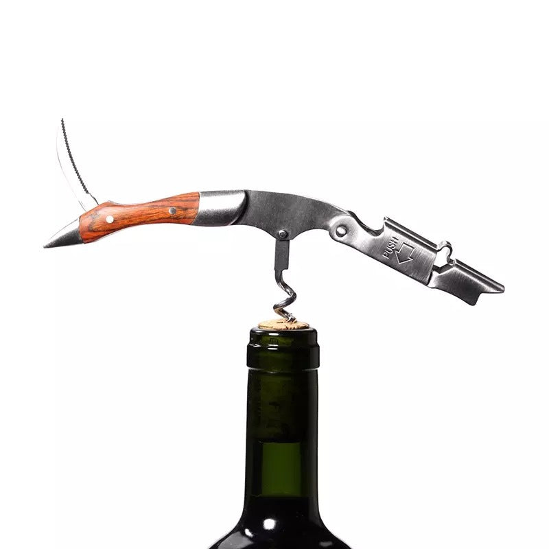 Wood Handle Wine Opener - Professional Corkscrew