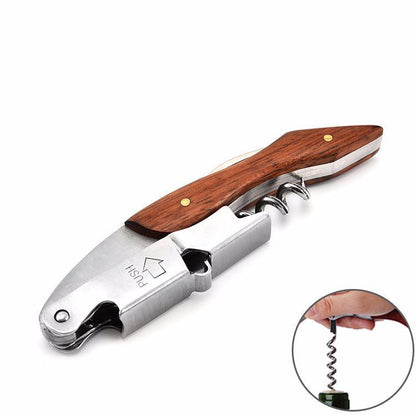Wood Handle Wine Opener - Professional Corkscrew
