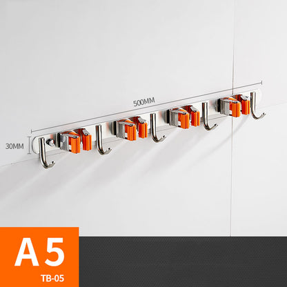 Wall Mount Mop Holder - Stainless Steel Organizer