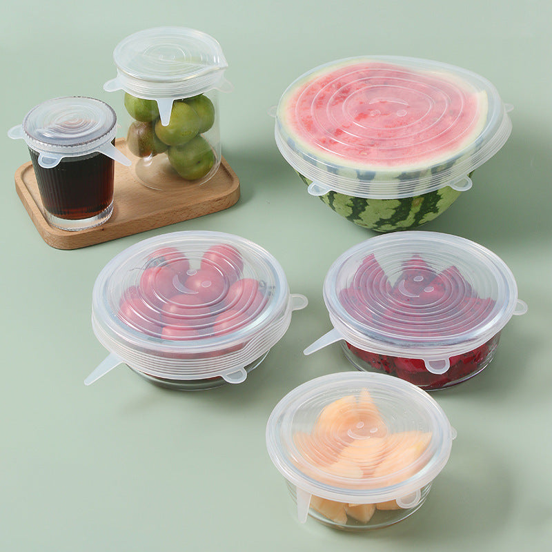 6PCS Silicone Stretch Lids - Reusable Food Storage Covers