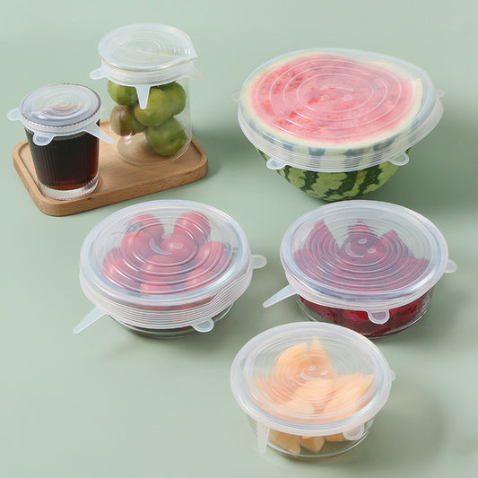 6PCS Silicone Stretch Lids - Reusable Food Storage Covers