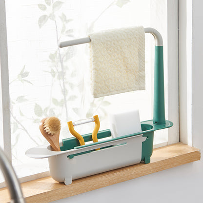 New Kitchen Telescopic Drain Sink Rack & Basket