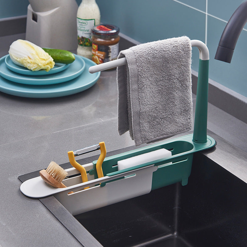 New Kitchen Telescopic Drain Sink Rack & Basket