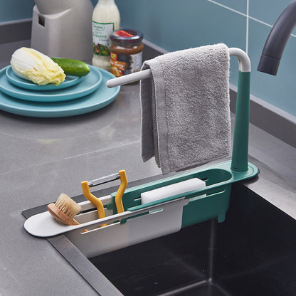 New Kitchen Telescopic Drain Sink Rack & Basket
