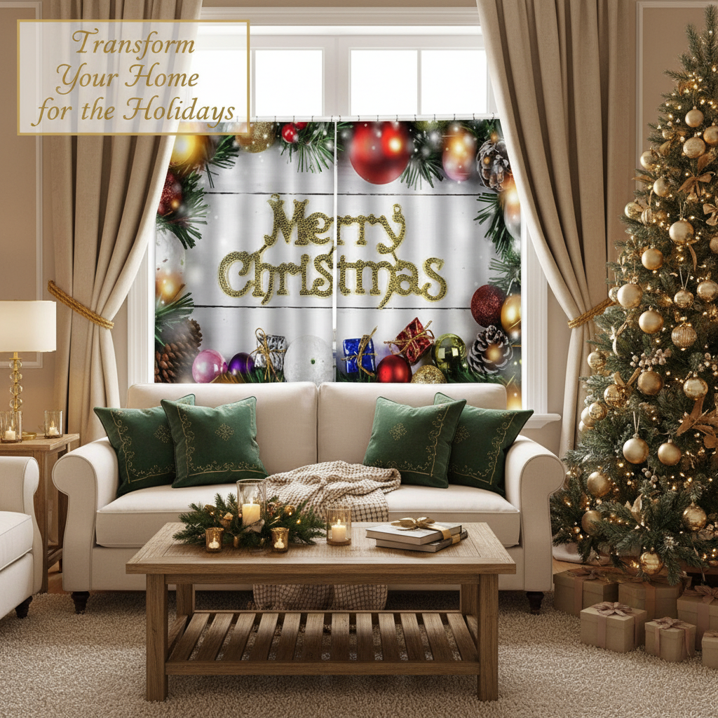 Christmas Curtains Decor