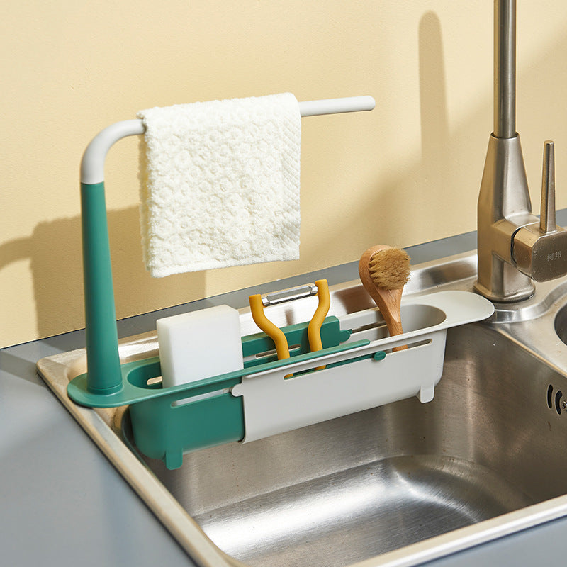 New Kitchen Telescopic Drain Sink Rack & Basket