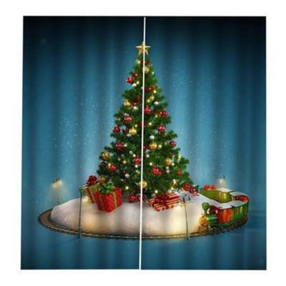 Christmas Pattern Home Decoration Living Room Bedroom Window Curtains