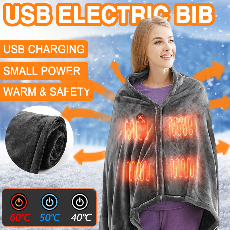 USB Heated Blanket - Winter Flannel Electric Warm Shawl
