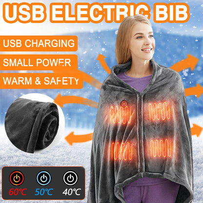 USB Heated Blanket - Winter Flannel Electric Warm Shawl