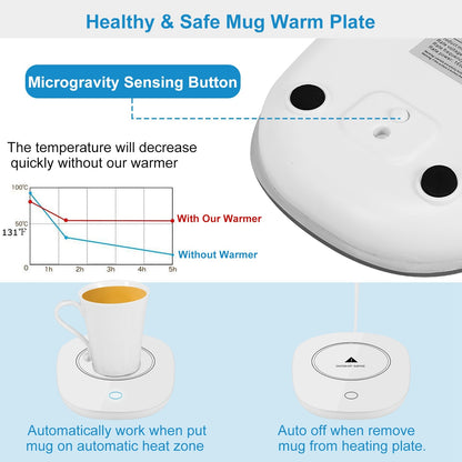Coffee Mug Warmer Mat - Auto Shut Off Electric Heater Pad
